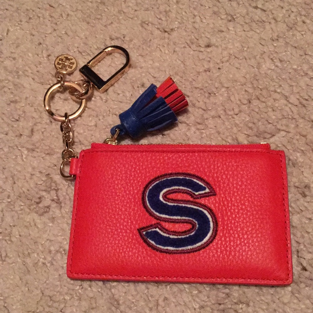 Tory Burch Monogram Card Case Key Fob